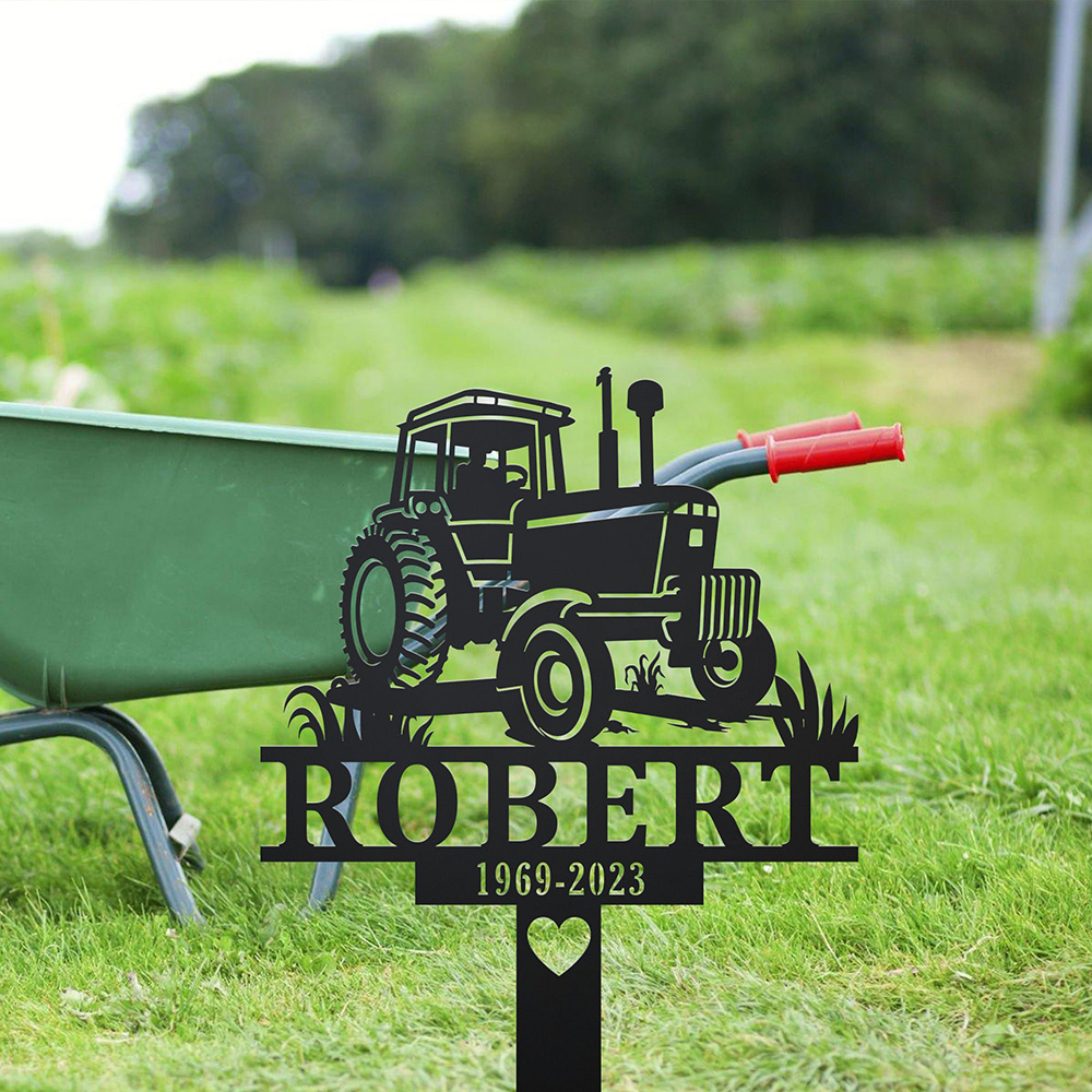 Personalisierter Metall-Grabst – Farming Farmer Bewertung und Preis