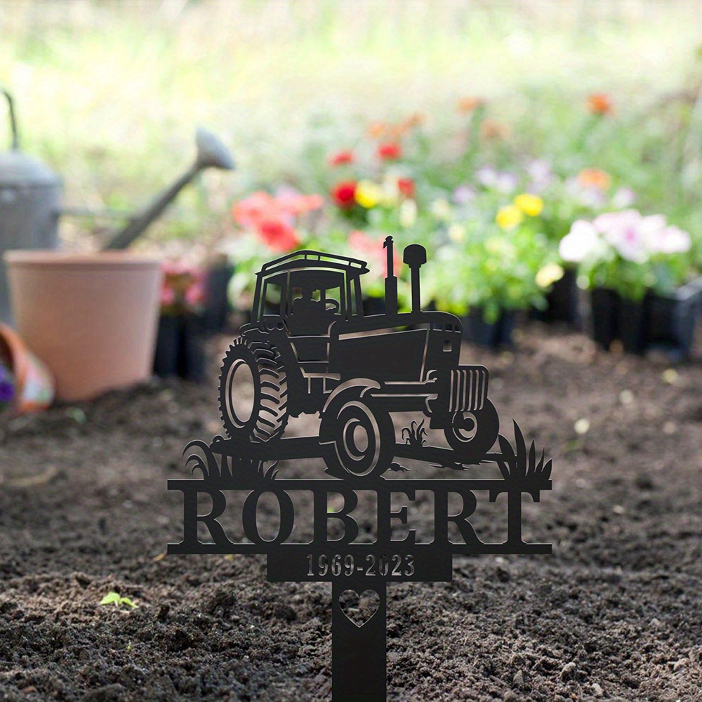 Personalisierter Metall-Grabst – Farming Farmer Bewertung und Preis